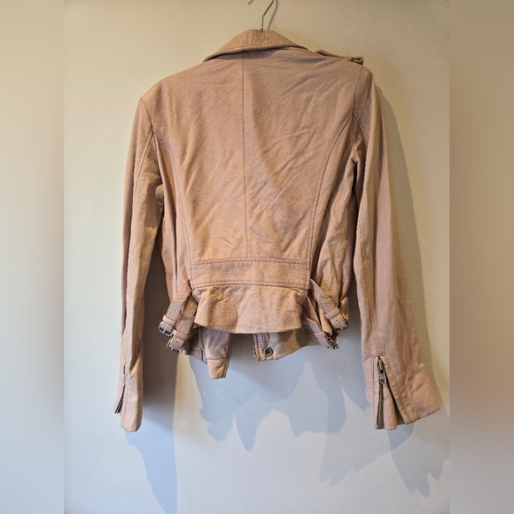 Iro Paris Blush Pink Leather Moto Jacket Size Italian 36 - Picture 6 of 16